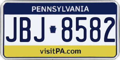 PA license plate JBJ8582