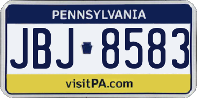 PA license plate JBJ8583