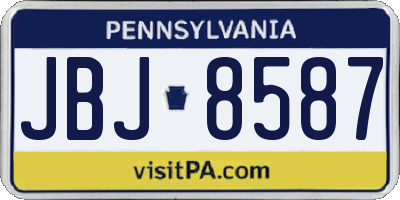 PA license plate JBJ8587