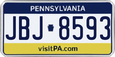 PA license plate JBJ8593