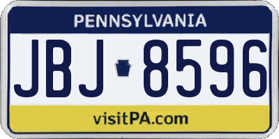 PA license plate JBJ8596