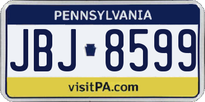 PA license plate JBJ8599