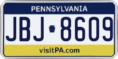 PA license plate JBJ8609
