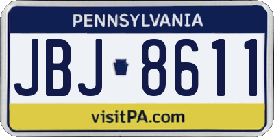 PA license plate JBJ8611