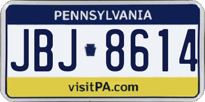 PA license plate JBJ8614