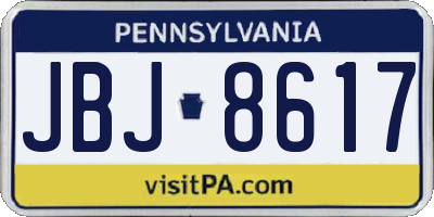 PA license plate JBJ8617