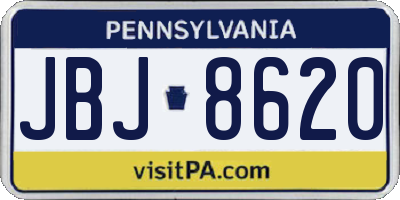 PA license plate JBJ8620
