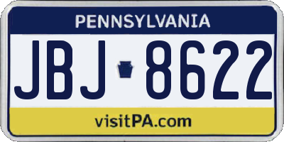 PA license plate JBJ8622