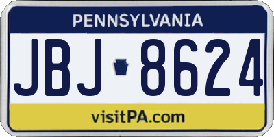 PA license plate JBJ8624