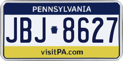 PA license plate JBJ8627
