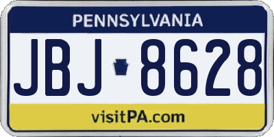 PA license plate JBJ8628