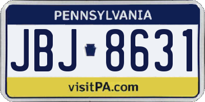 PA license plate JBJ8631