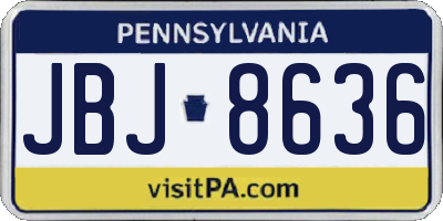 PA license plate JBJ8636