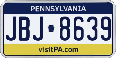 PA license plate JBJ8639