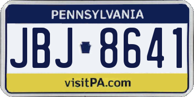 PA license plate JBJ8641