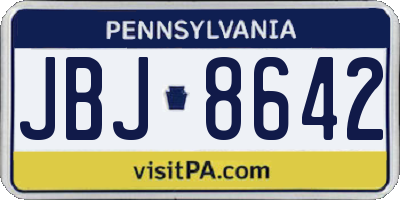 PA license plate JBJ8642