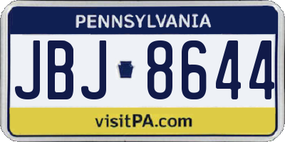 PA license plate JBJ8644
