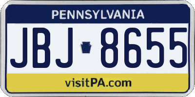 PA license plate JBJ8655
