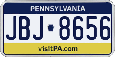 PA license plate JBJ8656