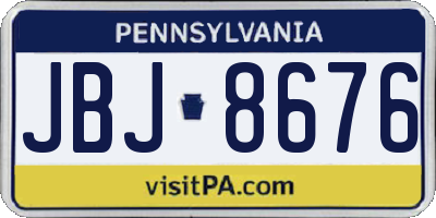 PA license plate JBJ8676
