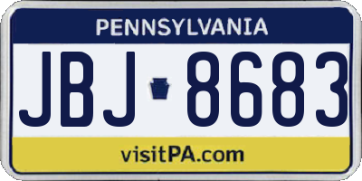 PA license plate JBJ8683