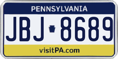 PA license plate JBJ8689