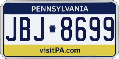 PA license plate JBJ8699