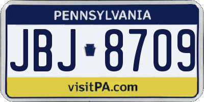 PA license plate JBJ8709