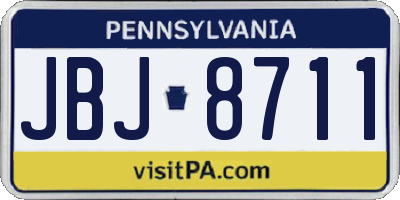 PA license plate JBJ8711