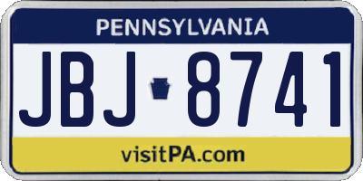 PA license plate JBJ8741