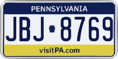 PA license plate JBJ8769