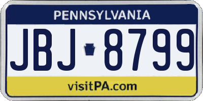 PA license plate JBJ8799
