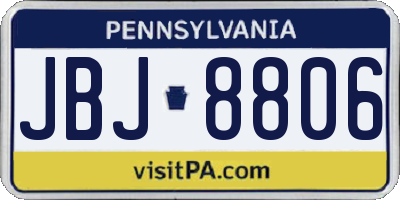 PA license plate JBJ8806