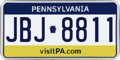 PA license plate JBJ8811