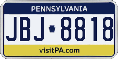 PA license plate JBJ8818