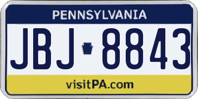 PA license plate JBJ8843