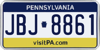 PA license plate JBJ8861