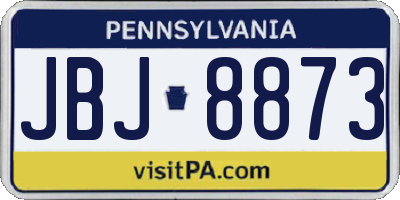 PA license plate JBJ8873