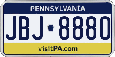 PA license plate JBJ8880