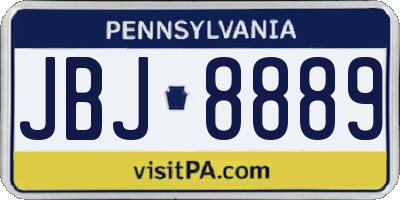 PA license plate JBJ8889