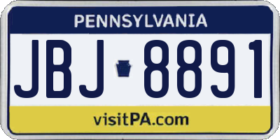 PA license plate JBJ8891