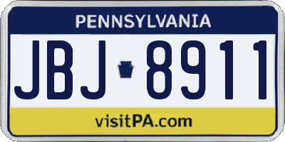 PA license plate JBJ8911
