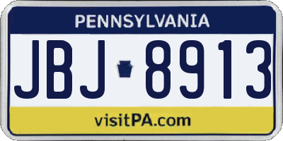 PA license plate JBJ8913