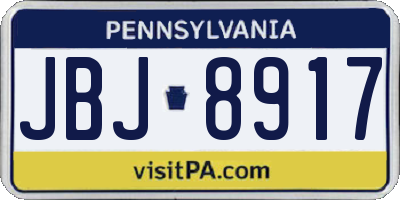 PA license plate JBJ8917