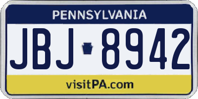PA license plate JBJ8942