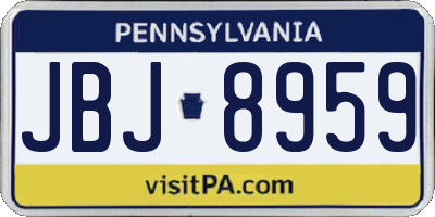 PA license plate JBJ8959
