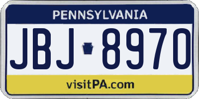 PA license plate JBJ8970