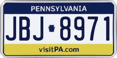 PA license plate JBJ8971