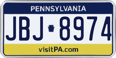 PA license plate JBJ8974