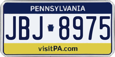 PA license plate JBJ8975